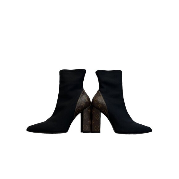 Louis Vuitton Monogram Neoprene Matchmake Ankle Boots in Black - Picture 1 of 7